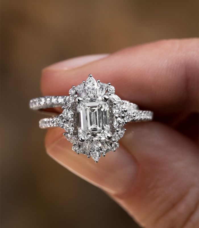 Top View of A Halo Engagement Ring