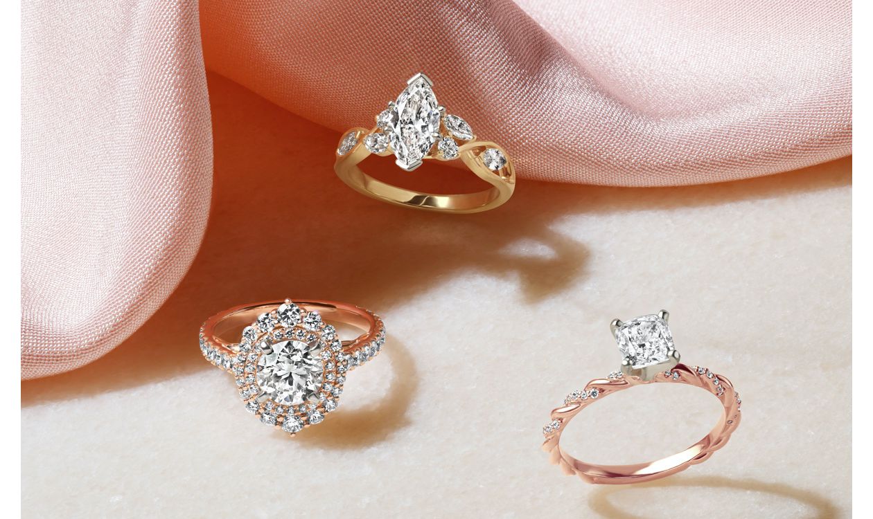 A collection of engagement rings