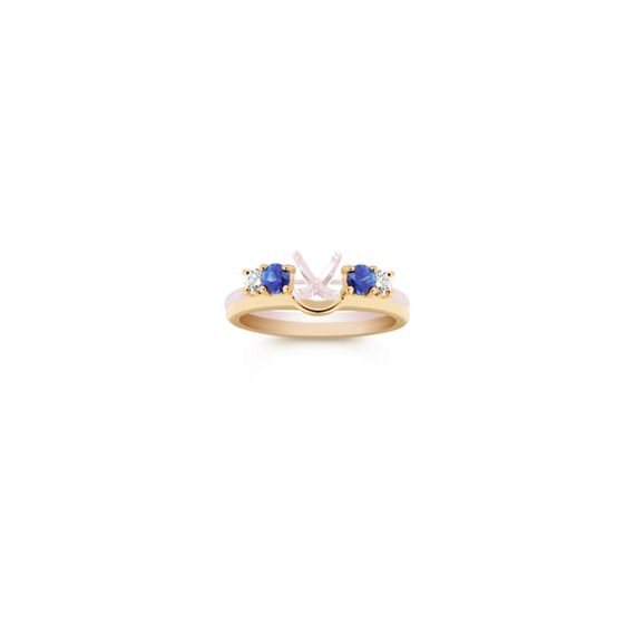 Round Sapphire and Diamond Solitaire Engagement Ring Enhancer at Shane Co.