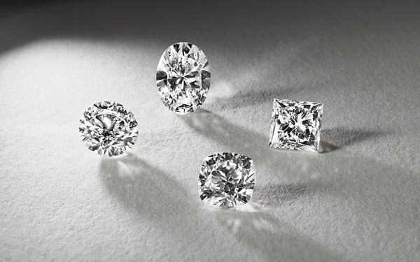 Four Loose Diamonds in Different Shapes