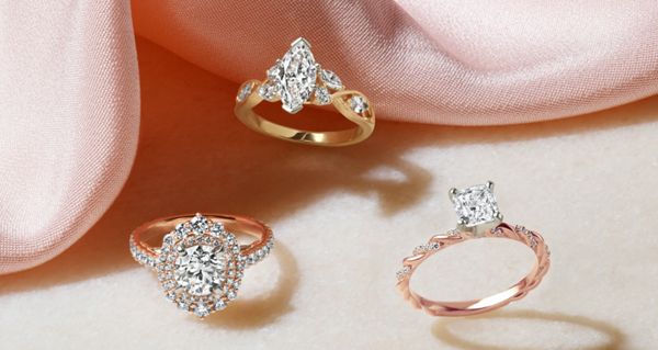 Mobile Image of a collection of engagement rings