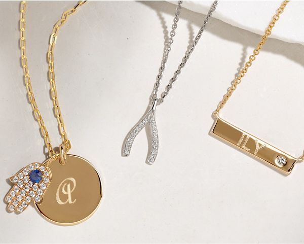 Mobile Image of a collection of personalized jewelry