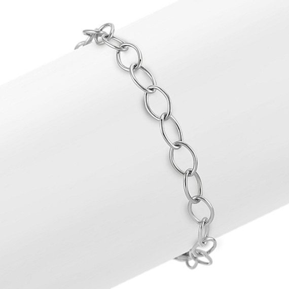 14k White Gold Infinity Charm Bracelet (8.25") 14k White Gold Infinity Charm Bracelet (8.25")