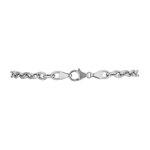 14k White Gold Link Charm Bracelet (8.5 in.)