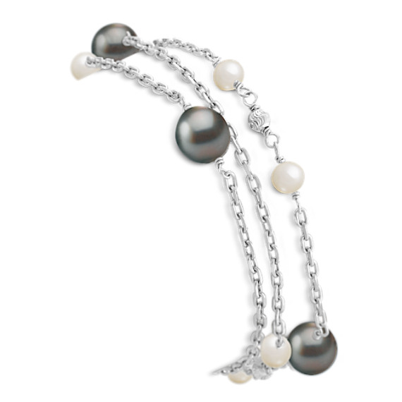 5.5-10mm Cultured Tahitian and Freshwater Pearl Bracelet (8 in.) 5.5-10mm Cultured Tahitian and Freshwater Pearl Bracelet (8 in.)