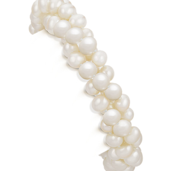 5.5mm Cultured Freshwater Pearl Three Strand Bracelet (8.5") 5.5mm Cultured Freshwater Pearl Three Strand Bracelet (8.5")