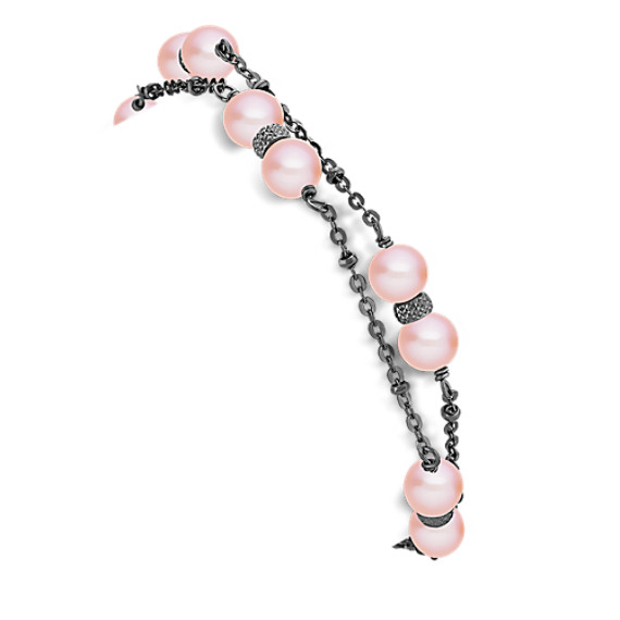 6mm Pink Cultured Freshwater Pearl and Sterling Silver Bracelet (7.5") 6mm Pink Cultured Freshwater Pearl and Sterling Silver Bracelet (7.5")