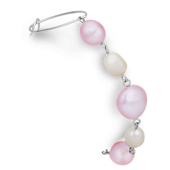7-13mm Multi-Colored Cultured Freshwater Pearl and Sterling Silver Bracelet (7.5'') 7-13mm Multi-Colored Cultured Freshwater Pearl and Sterling Silver Bracelet (7.5'')