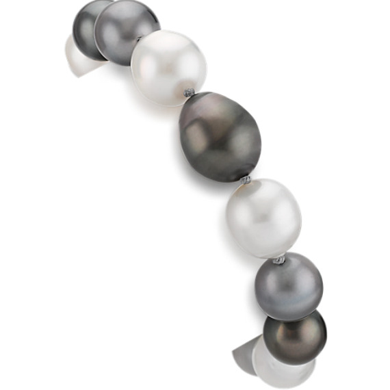 9-12mm Cultured Tahitian and South Sea Pearl Bracelet (7.5") 9-12mm Cultured Tahitian and South Sea Pearl Bracelet (7.5")