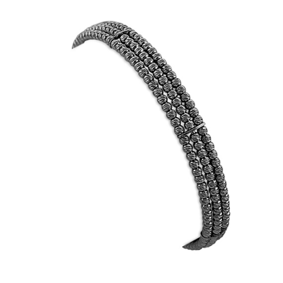 Black Sterling Silver Flex Cuff Bracelet (7") Black Sterling Silver Flex Cuff Bracelet (7")