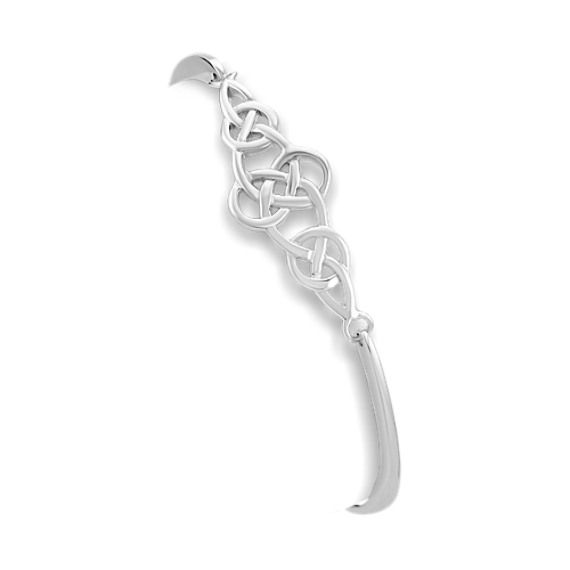 Celtic Sterling Silver Bangle Bracelet (7") Celtic Sterling Silver Bangle Bracelet (7")