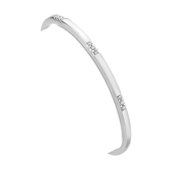 Diamond and Sterling Silver Cuff Bracelet (7") Diamond and Sterling Silver Cuff Bracelet (7")