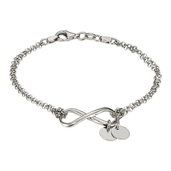 Engravable Infinity Bracelet in Sterling Silver (7.5") Engravable Infinity Bracelet in Sterling Silver (7.5")