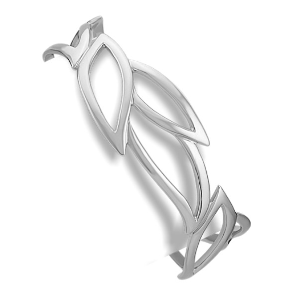 Leaf Sterling Silver Cuff Bracelet (7") Leaf Sterling Silver Cuff Bracelet (7")