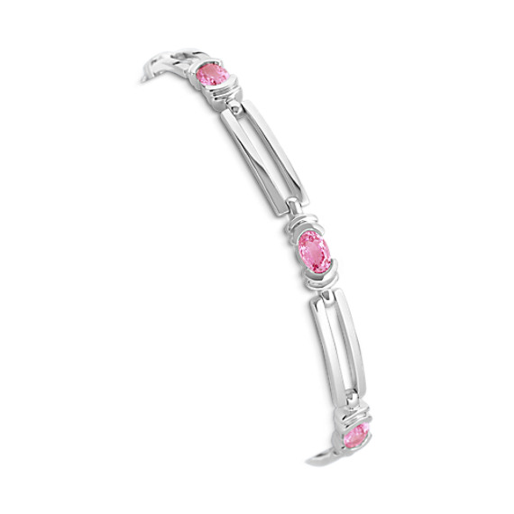 Oval Pink Sapphire Bracelet (7.5") Oval Pink Sapphire Bracelet (7.5")