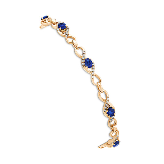 Oval Sapphire and Diamond Bracelet (7") Oval Sapphire and Diamond Bracelet (7")