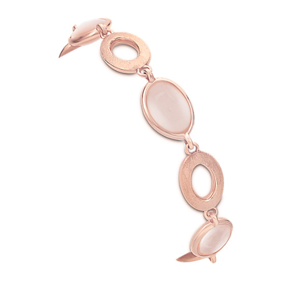 Pink Quartz and Sterling Silver Bracelet (8") Pink Quartz and Sterling Silver Bracelet (8")