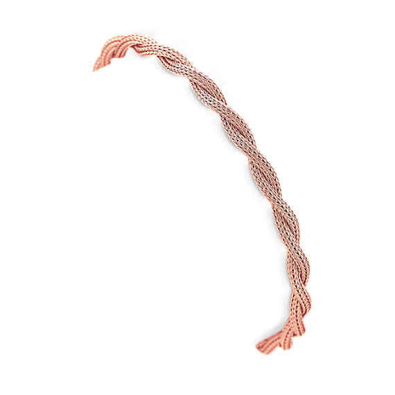 Rose Sterling Silver Rope Bracelet (7.5") Rose Sterling Silver Rope Bracelet (7.5")