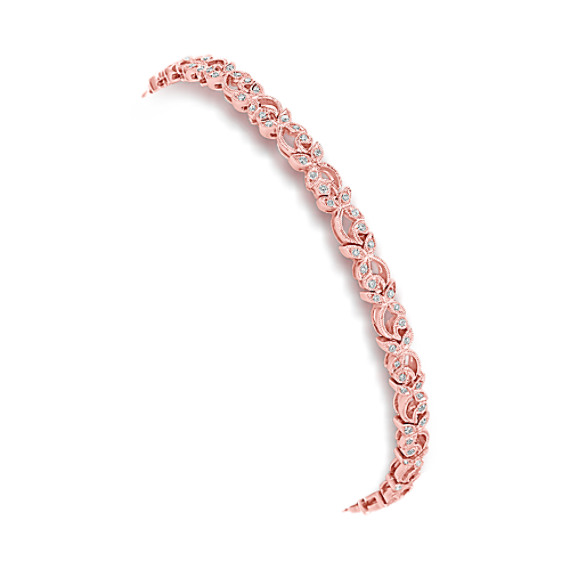 Round Diamond Bracelet in 14k Rose Gold (7.5") Round Diamond Bracelet in 14k Rose Gold (7.5")