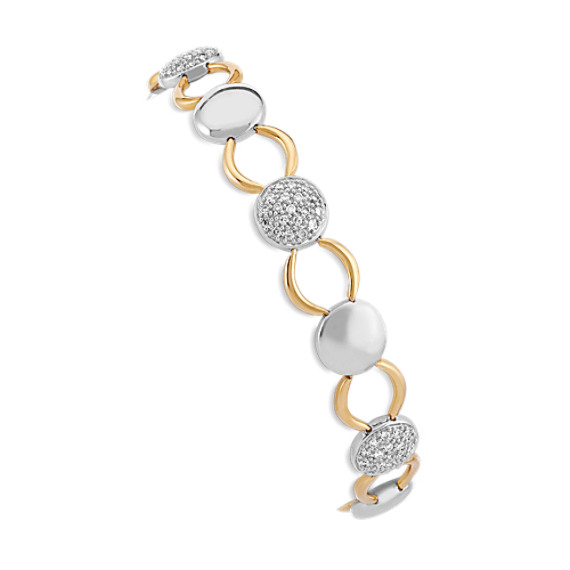 Round Diamond Bracelet in Two-Tone Gold (7.5") Round Diamond Bracelet in Two-Tone Gold (7.5")