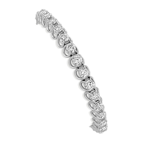 Round Diamond Tennis Bracelet in White Gold (7") Round Diamond Tennis Bracelet in White Gold (7")