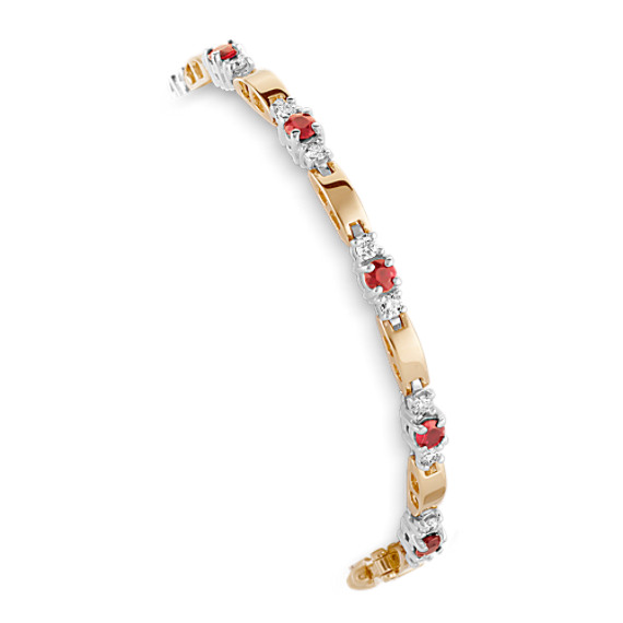 Round Ruby and Diamond Bracelet (7") Round Ruby and Diamond Bracelet (7")