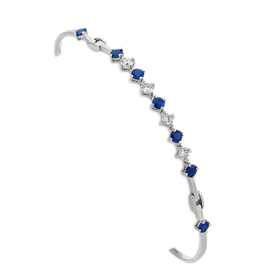 Round Sapphire and Diamond Bracelet (7") Round Sapphire and Diamond Bracelet (7")