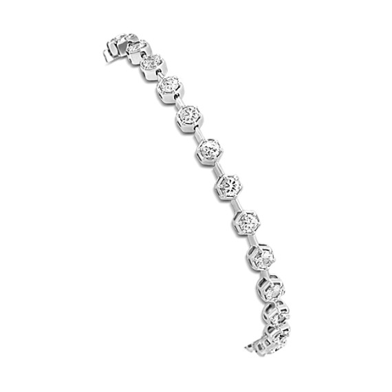 Round White Sapphire Bracelet (7") Round White Sapphire Bracelet (7")