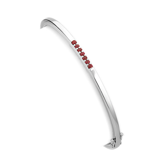 Ruby Bangle Bracelet in Sterling Silver (7") Ruby Bangle Bracelet in Sterling Silver (7")