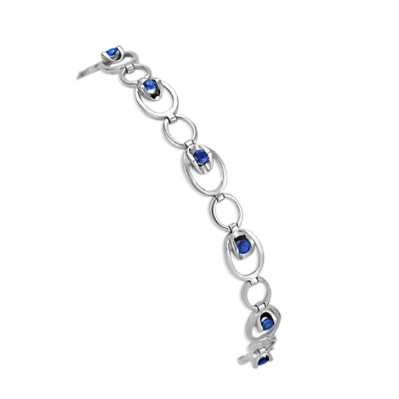 Sapphire Circle Link Bracelet (7.5") Sapphire Circle Link Bracelet (7.5")