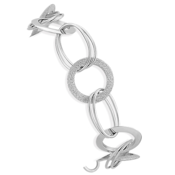 Sterling Silver Circle Link Bracelet (7.5") Sterling Silver Circle Link Bracelet (7.5")