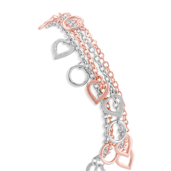 Sterling Silver Heart Bracelet (7") Sterling Silver Heart Bracelet (7")