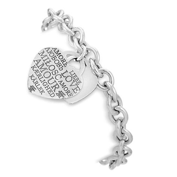 Sterling Silver Love Letters Bracelet (7.5") Sterling Silver Love Letters Bracelet (7.5")
