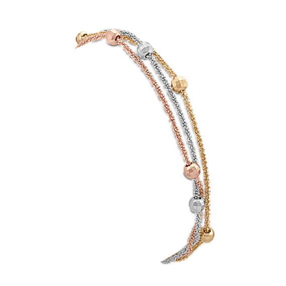 Tri-Tone Sterling Silver Bracelet (7.5") Tri-Tone Sterling Silver Bracelet (7.5")