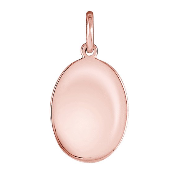 14k Rose Gold Oval Charm 14k Rose Gold Oval Charm