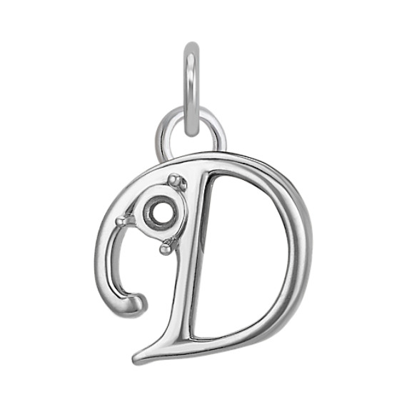 14k White Gold Letter D Charm 14k White Gold Letter D Charm