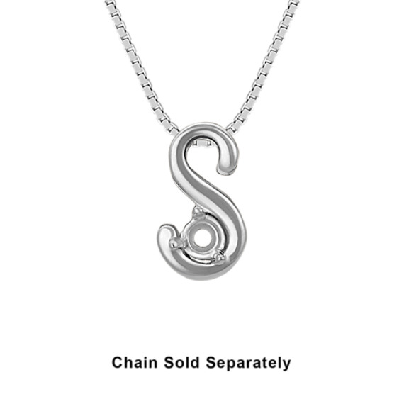 14k White Gold Letter S Charm