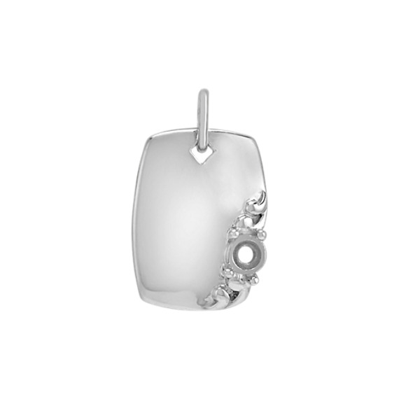 14k White Gold Rectangle Charm 14k White Gold Rectangle Charm