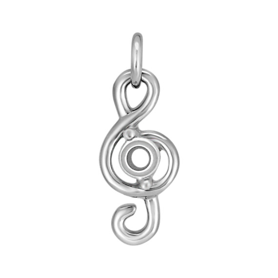 14k White Gold Treble Clef Charm 14k White Gold Treble Clef Charm