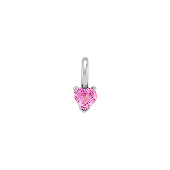 Heart-Shaped Pink Sapphire Charm Heart-Shaped Pink Sapphire Charm
