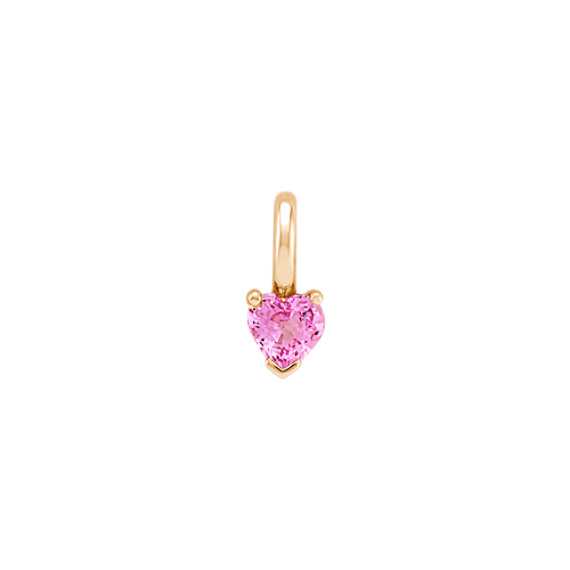 Heart-Shaped Pink Sapphire Charm Heart-Shaped Pink Sapphire Charm