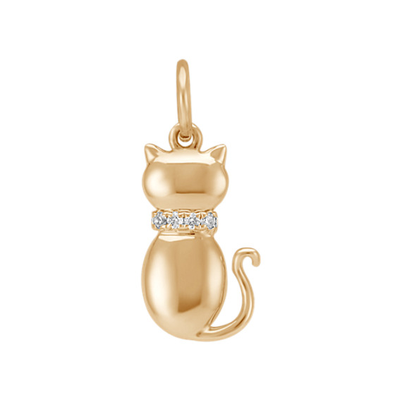 Round Diamond Cat Charm Round Diamond Cat Charm