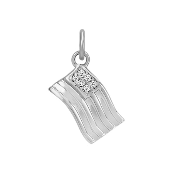 Round Diamond Flag Charm Round Diamond Flag Charm