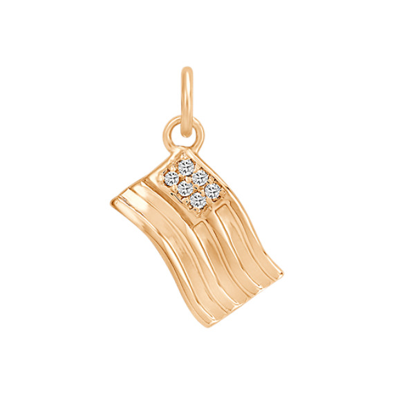 Round Diamond Flag Charm Round Diamond Flag Charm
