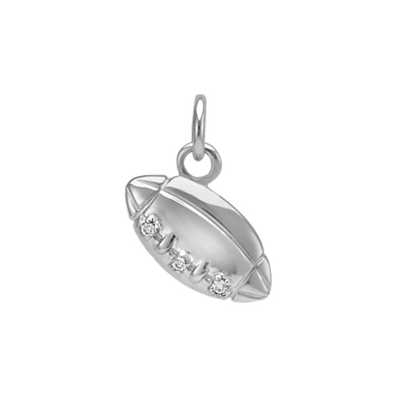 Round Diamond Football Charm Round Diamond Football Charm