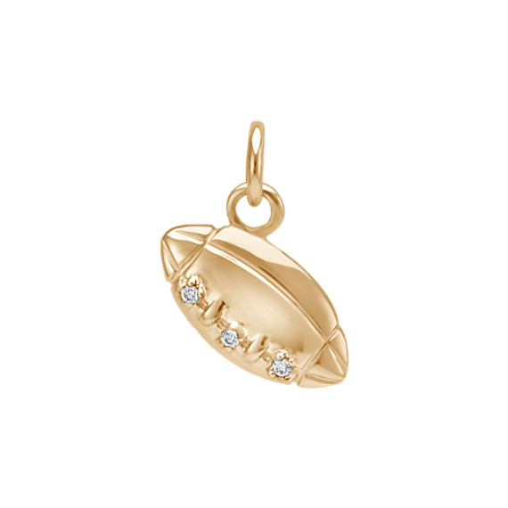 Round Diamond Football Charm Round Diamond Football Charm