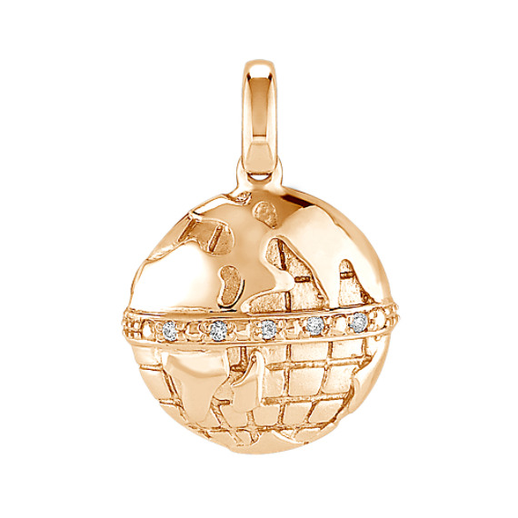 Round Diamond Globe Charm Round Diamond Globe Charm