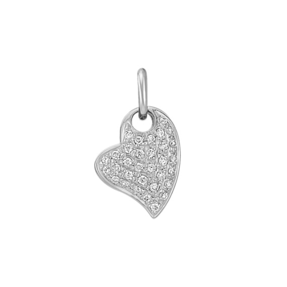 Round Diamond Heart Charm Round Diamond Heart Charm