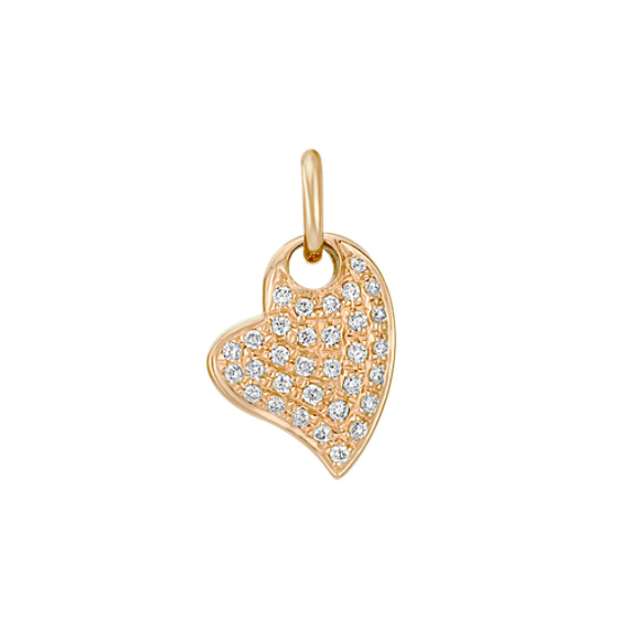 Round Diamond Heart Charm Round Diamond Heart Charm