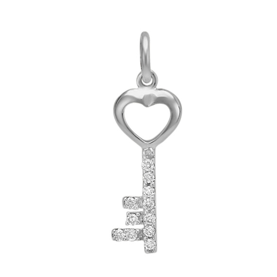 Round Diamond Key Charm Round Diamond Key Charm